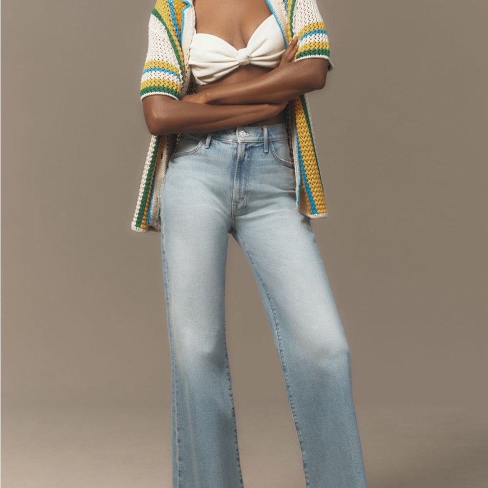 MOTHER The Hustler Roller sneak high rise wide jeans